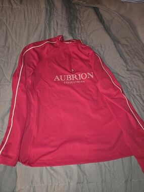 Aubrion Equestrian Women's Red Long-Sleeve Sun Shirt